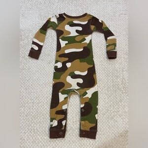 Flap Jack Long Johns PJ Green Camo Deer Buck Naked Sleeper Size 12 Months